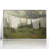 Framed acrylic artwork showcasing a vibrant landscape design in a sleek white frame, perfect for home decor. Ideal for adding a modern touch to any living space.