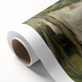 Rolled canvas showcasing a vibrant African landscape design, featuring rich colors and intricate details, securely packaged in a durable cardboard tube for safe shipping.