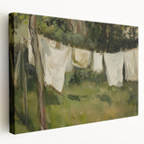 Stretched canvas showcasing a vibrant landscape design in rich colors, viewed from the side, perfect for enhancing home decor with artistic flair.