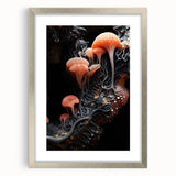 Textured abstract art print in neutral tones on framed canvas, ideal for modern bedroom decor.