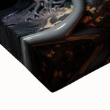 Large art featuring a black and white landscape painting on stretched canvas, ideal for bedroom wall decor.