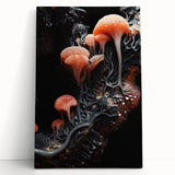 Black and white close-up photo of natural elements on stretched canvas, ideal for kitchen wall art or bedroom ambiance.