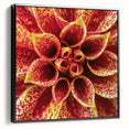 Black and white framed canvas depicting a close-up floral design, suitable for bedroom wall placement.