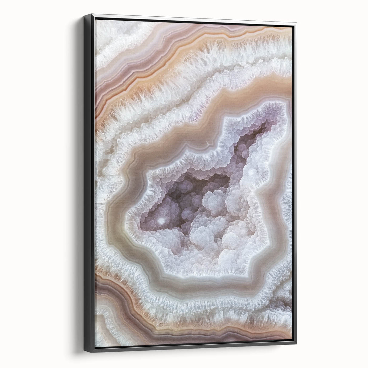 Black and white landscape art painting of nature elements on framed canvas, suitable for bedroom wall decor.