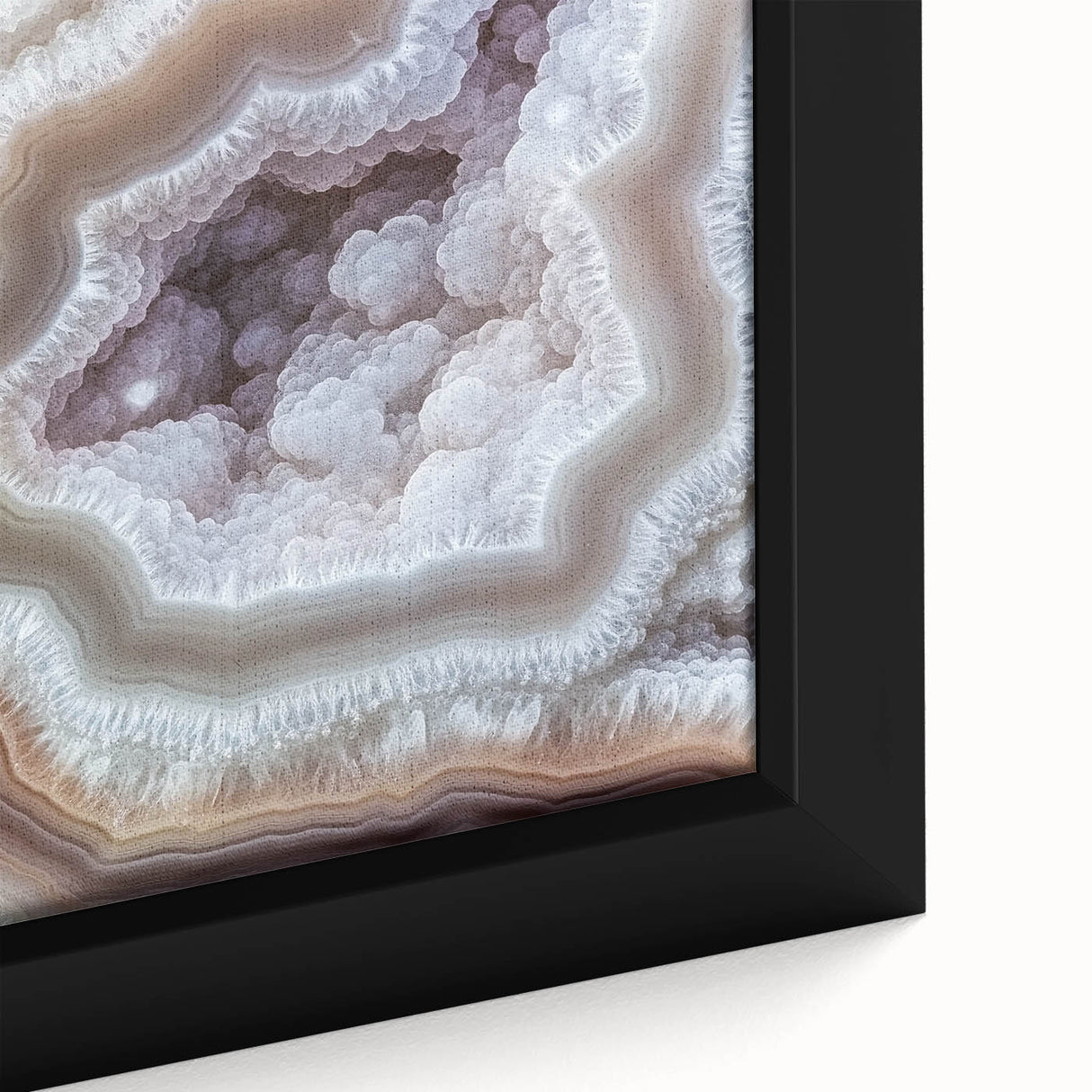Extra large framed canvas featuring a close-up of colorful, textured nature elements on a black background.