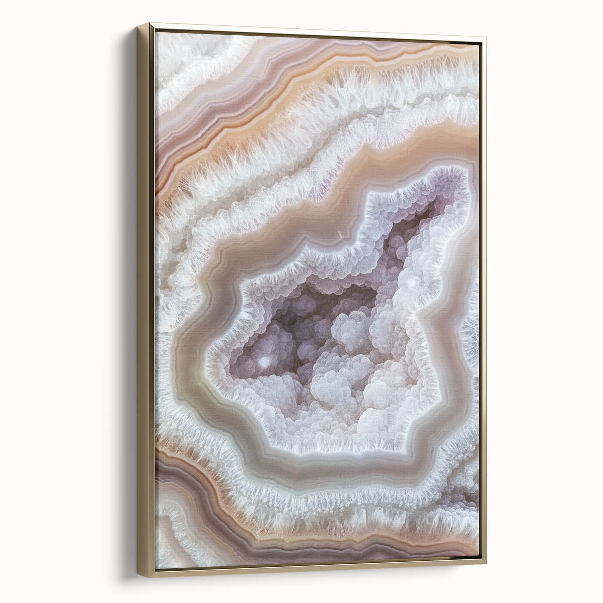 Framed canvas featuring a close-up landscape painting with muted earth tones, ideal for bedroom wall art.