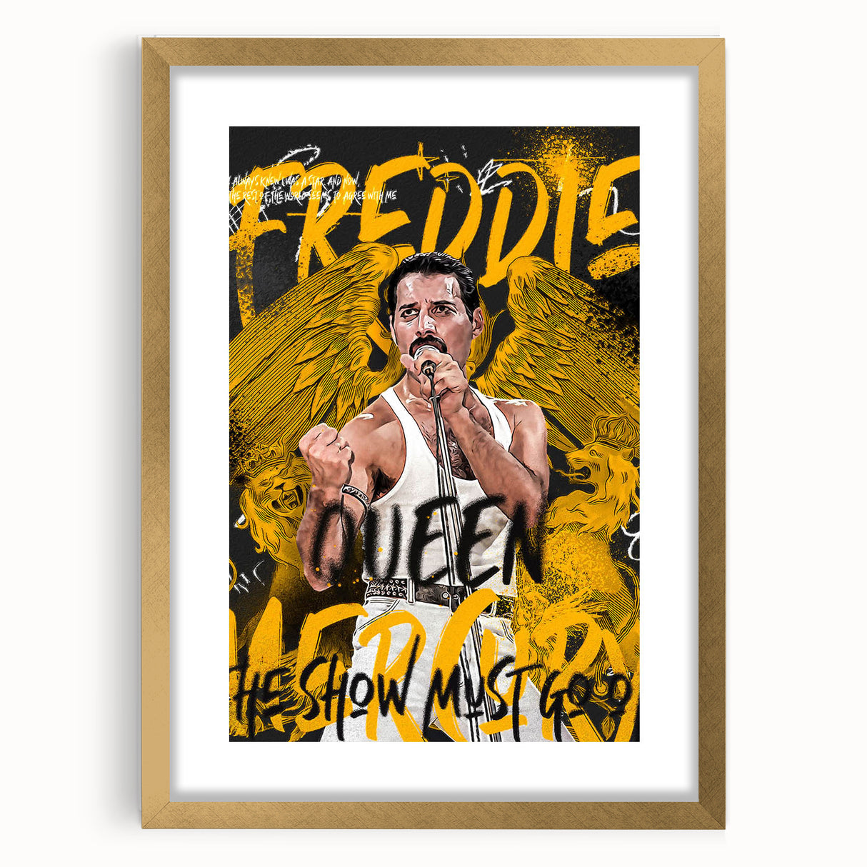 Freddie Mercury Pop Art Wall Art - Vibrant Queen Canvas Print