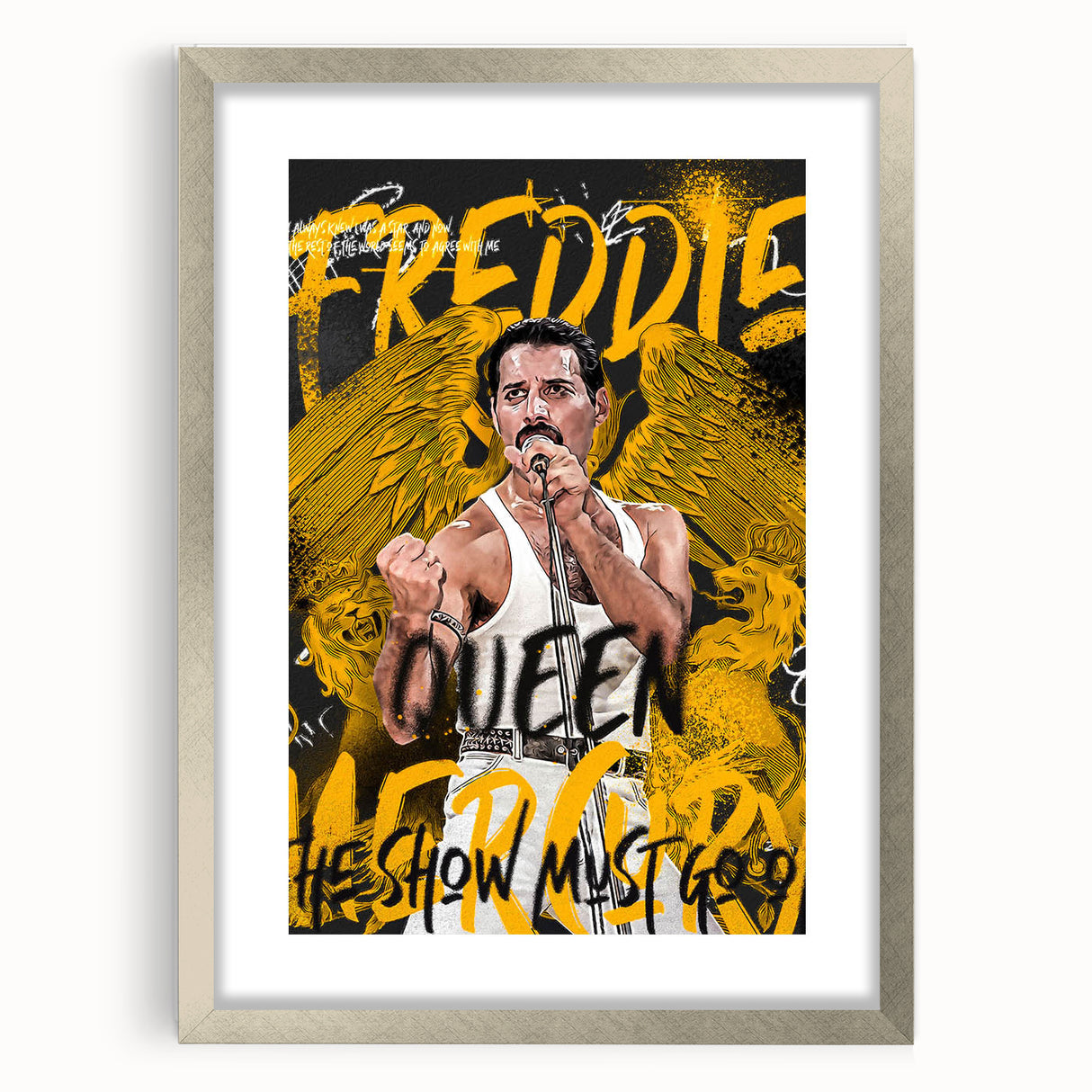 Freddie Mercury Pop Art Wall Art - Vibrant Queen Canvas Print