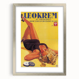 Retro Leokrem Ad Poster | Vintage Tanning Cream Art Print