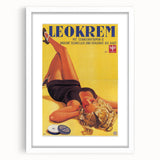 Retro Leokrem Ad Poster | Vintage Tanning Cream Art Print