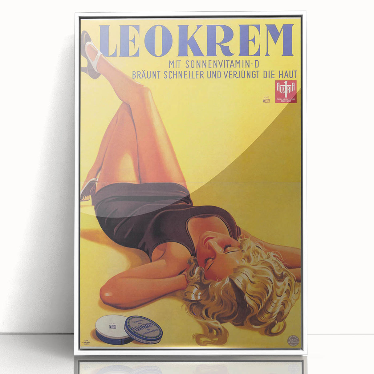 Retro Leokrem Ad Poster | Vintage Tanning Cream Art Print