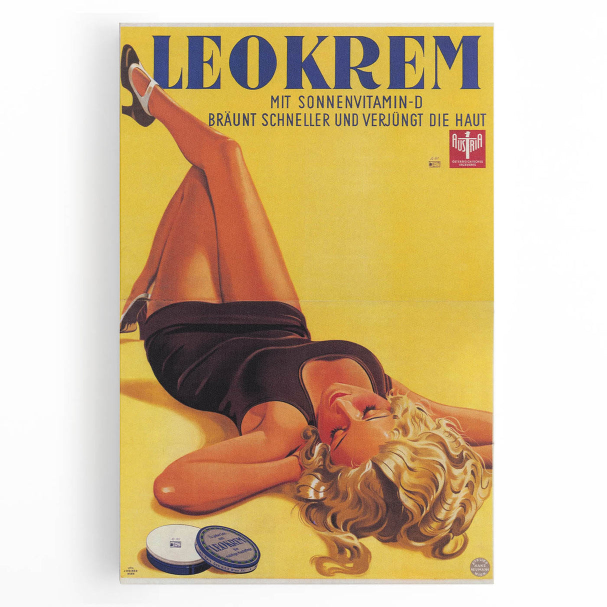 Retro Leokrem Ad Poster | Vintage Tanning Cream Art Print