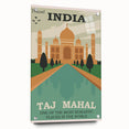 Taj Mahal Retro Travel Poster | Vintage India Art Prints