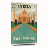 Taj Mahal Retro Travel Poster | Vintage India Art Prints