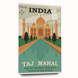 Taj Mahal Retro Travel Poster | Vintage India Art Prints