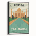 Taj Mahal Retro Travel Poster | Vintage India Art Prints