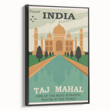 Taj Mahal Retro Travel Poster | Vintage India Art Prints
