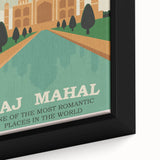 Taj Mahal Retro Travel Poster | Vintage India Art Prints