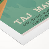 Taj Mahal Retro Travel Poster | Vintage India Art Prints