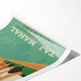 Taj Mahal Retro Travel Poster | Vintage India Art Prints