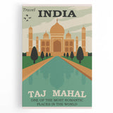 Taj Mahal Retro Travel Poster | Vintage India Art Prints