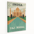 Taj Mahal Retro Travel Poster | Vintage India Art Prints