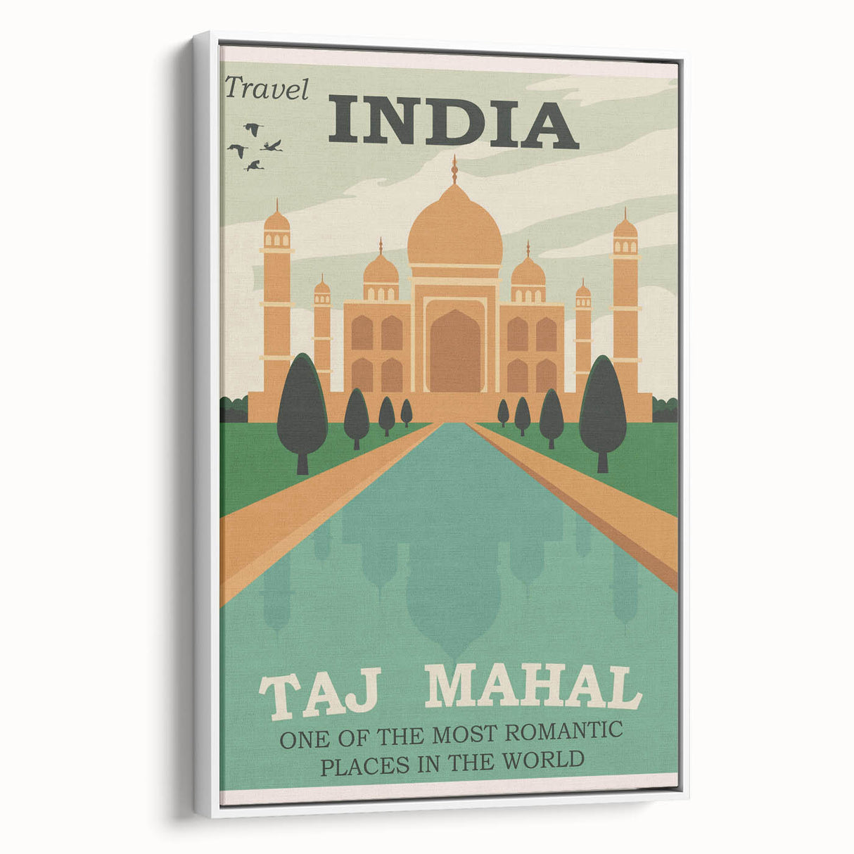 Taj Mahal Retro Travel Poster | Vintage India Art Prints