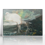 Serene Realism Nature Scene | Deer Drinking by Winslow Homer Art Print