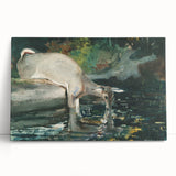 Serene Realism Nature Scene | Deer Drinking by Winslow Homer Art Print