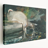 Serene Realism Nature Scene | Deer Drinking by Winslow Homer Art Print