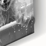 Playful Fox Bathroom Wall Art - Fun Black and White Bathroom Decor