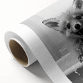 Playful Fox Bathroom Wall Art - Fun Black and White Bathroom Decor