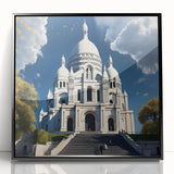 Large abstract wall art depicting Paris scenery in muted black and gray tones on a framed acrylic.