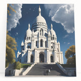 Large black and white canvas print of Paris scenery, ideal for kitchen wall art.