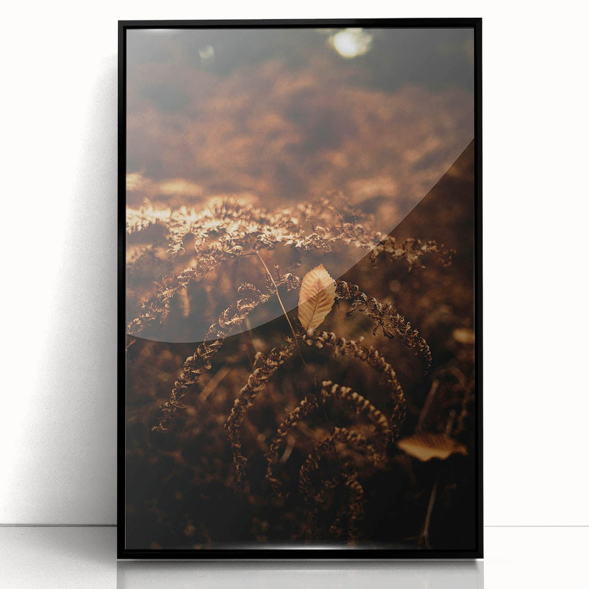 Large abstract wall art depicting fall seasons in mid-century modernist style.