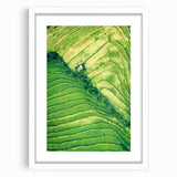 Abstract art print featuring swirling pastel shades on a white framed canvas, suitable for bedroom or dining room decor.