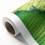 Art deco poster of spring season on rolled canvas, with pastel colors and floral motifs, ideal for nursery wall art.