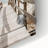 Large abstract wall art in vibrant orange and yellow tones on acrylic glass.