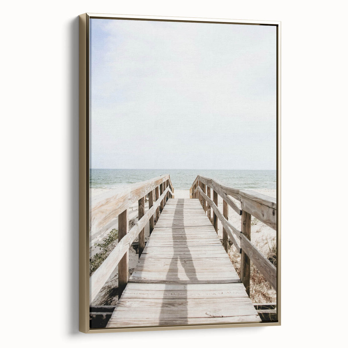 Framed canvas depicting a vintage landscape painting in muted earth tones, ideal for bedroom wall art.