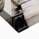 Large art featuring a black and white landscape painting on stretched canvas, ideal for bedroom wall decor.