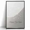 Large abstract wall art in black and white tones, framed in acrylic, featuring a mid-century modernist design.