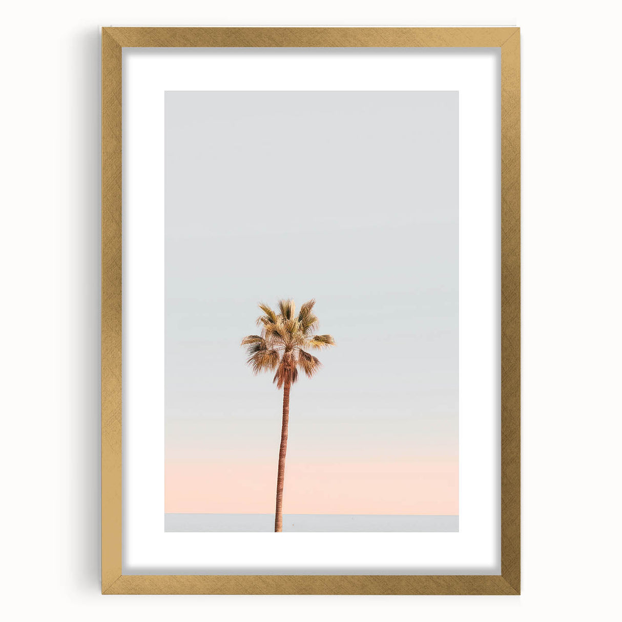 Extra large abstract art print with textured swirls in muted gold and beige tones on a framed canvas.