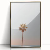 Large art print of a mid-century modernist abstract design in gold and white tones on acrylic.