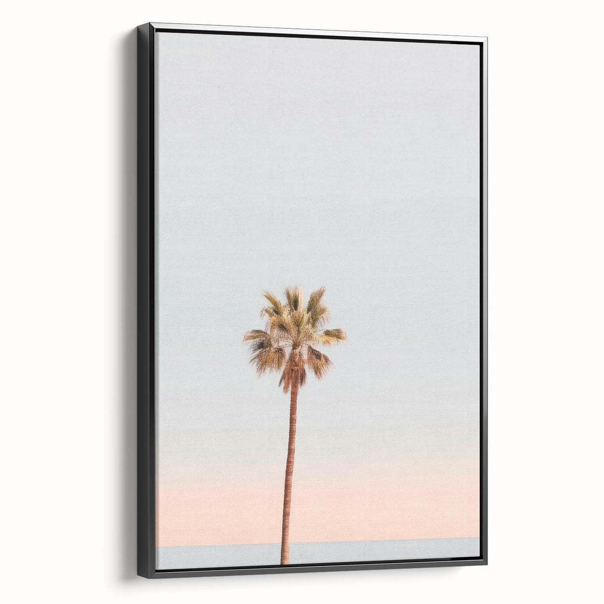 Black and white framed canvas featuring a vintage landscape painting, ideal for bedroom decor.