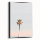 Black and white framed canvas featuring a vintage landscape painting, ideal for bedroom decor.