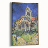 Framed canvas featuring a Van Gogh landscape painting with muted earth tones, ideal for bedroom wall art.