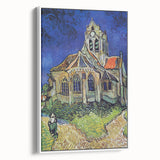 Vintage poster art of Van Gogh's painting on a white framed canvas, featuring vibrant color palette.