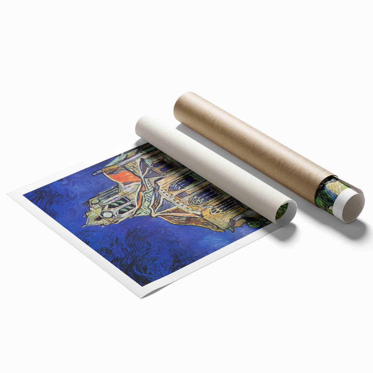 Extra large rolled canvas print featuring a floral art design in vibrant hues.