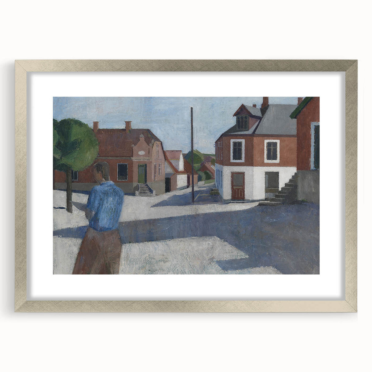 Modern Wall Art - Quiet Street Scene with Figure