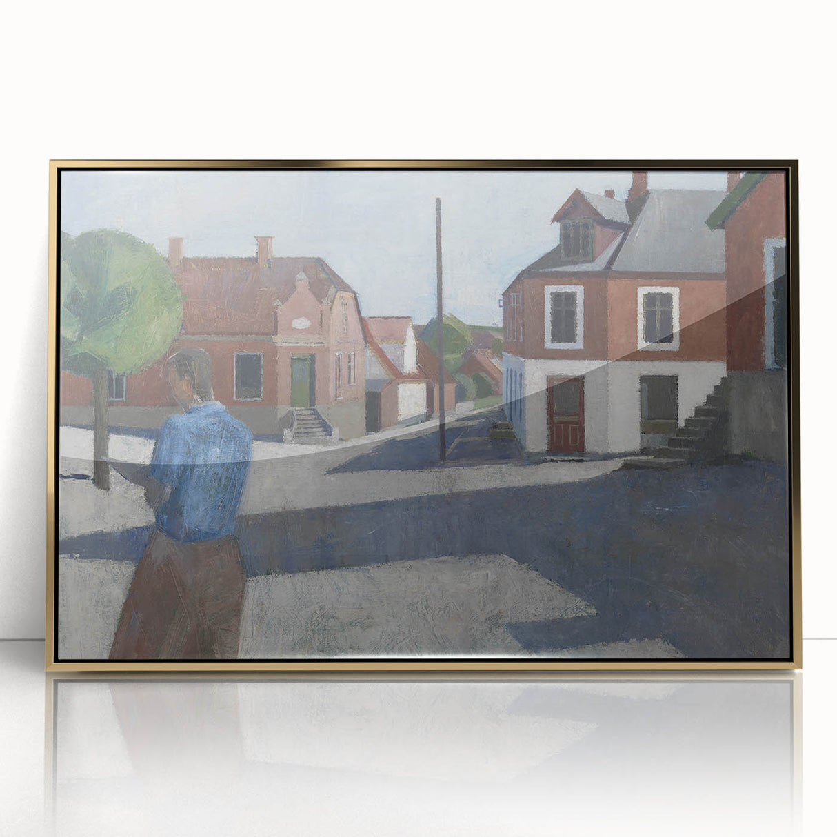 Modern Wall Art - Quiet Street Scene with Figure